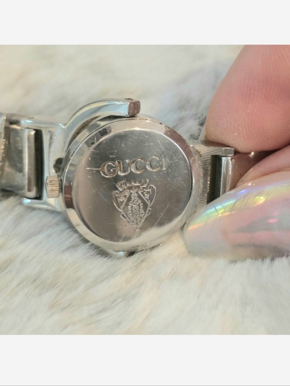 Gucci Vintage Silver and Black Buckle Adjustable Bracelet Bangle Watch Timepiece - Picture 4 of 13